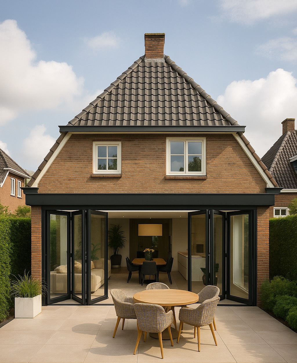 Schuifpui/kozijnen bij aanbouw in Delft